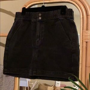 High-Waisted Black Denim Skirt
